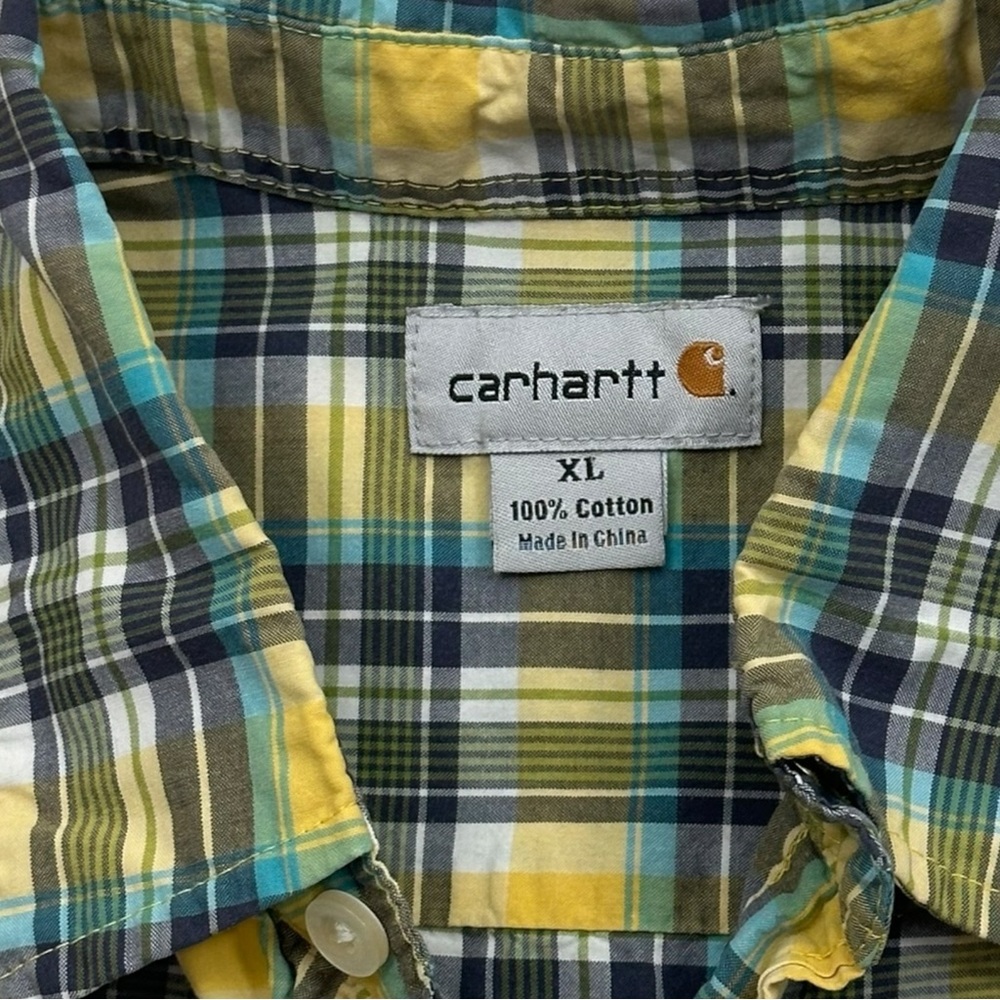 Carharrt Mens Plaid Long Sleeve Button Down - Size XL - Picture 2 of 5